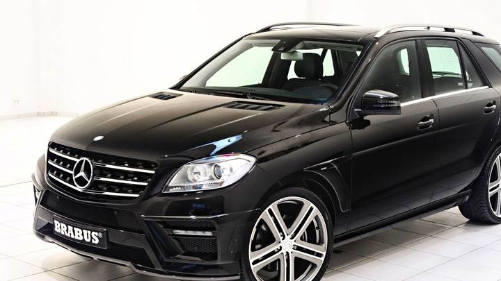 Brabus Mercedes-Benz ML W166 In Black Front Side Pose